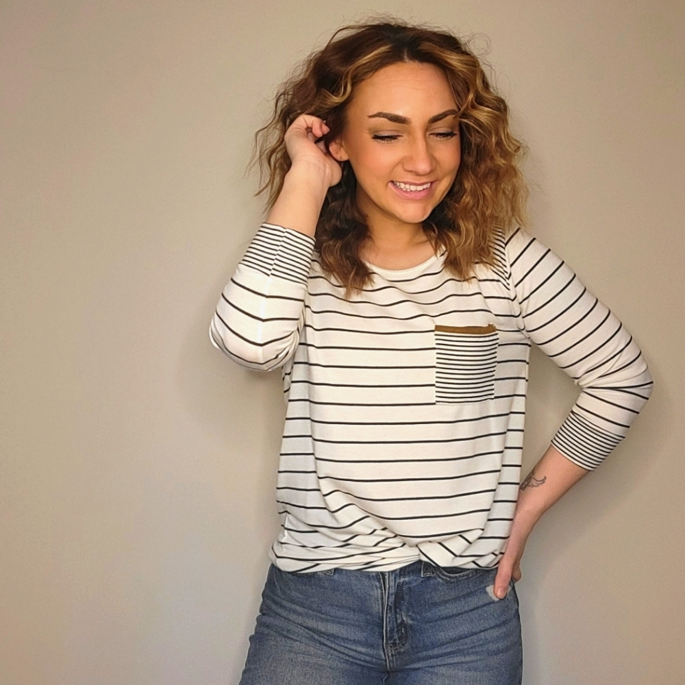 Striped Quarter Sleeve Shirt